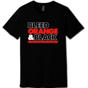 Cincinnati Football Bleed Orange Black NFL Team Fan Gift Graphic Sports T-Shirt